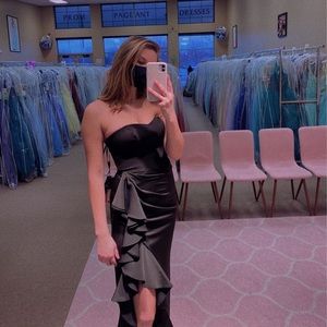 Black strapless dress